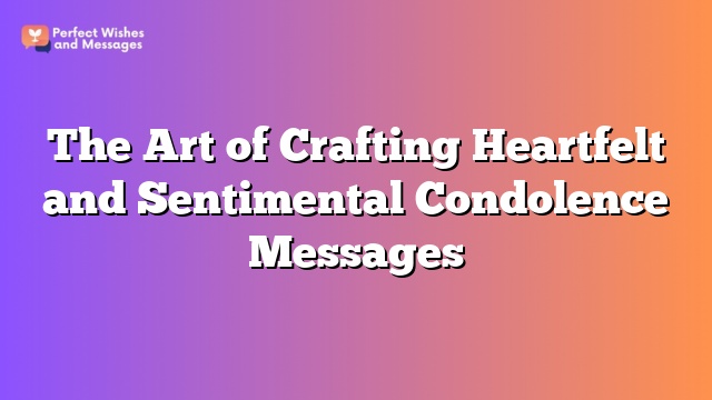 The Art of Crafting Heartfelt and Sentimental Condolence Messages